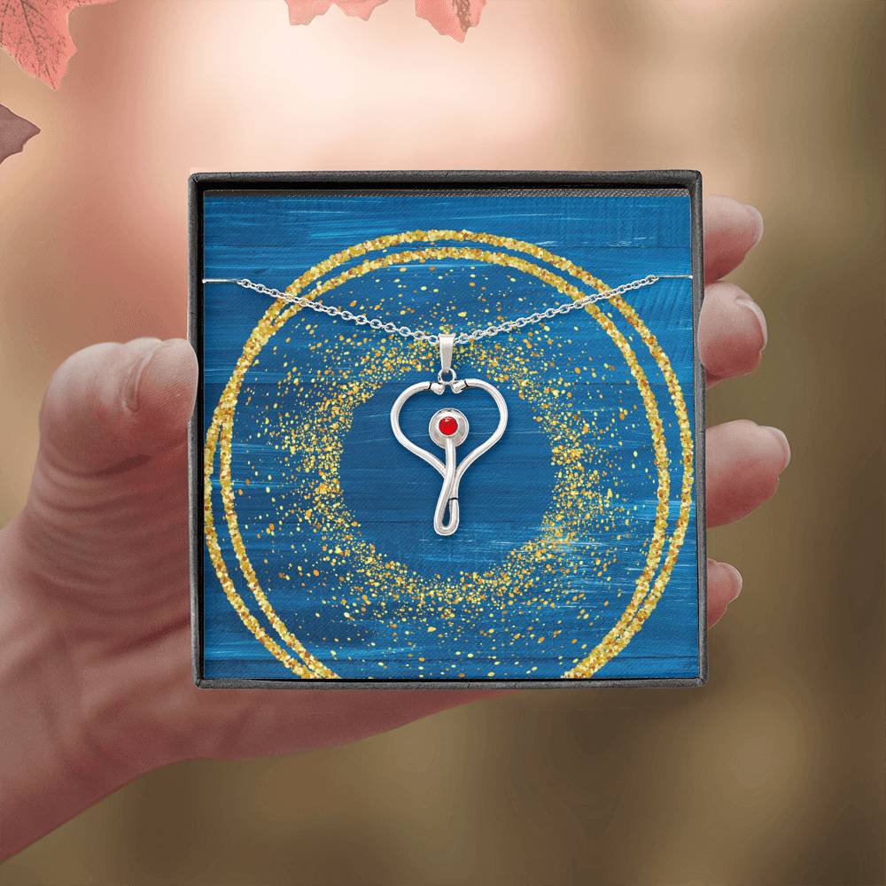 Stethoscope Necklace - Glitter Blue