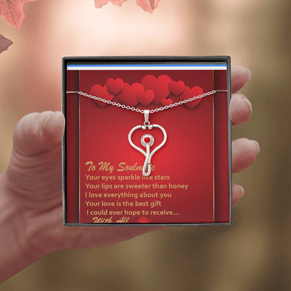 Stethoscope Necklace - Red Hearts - Soulmate