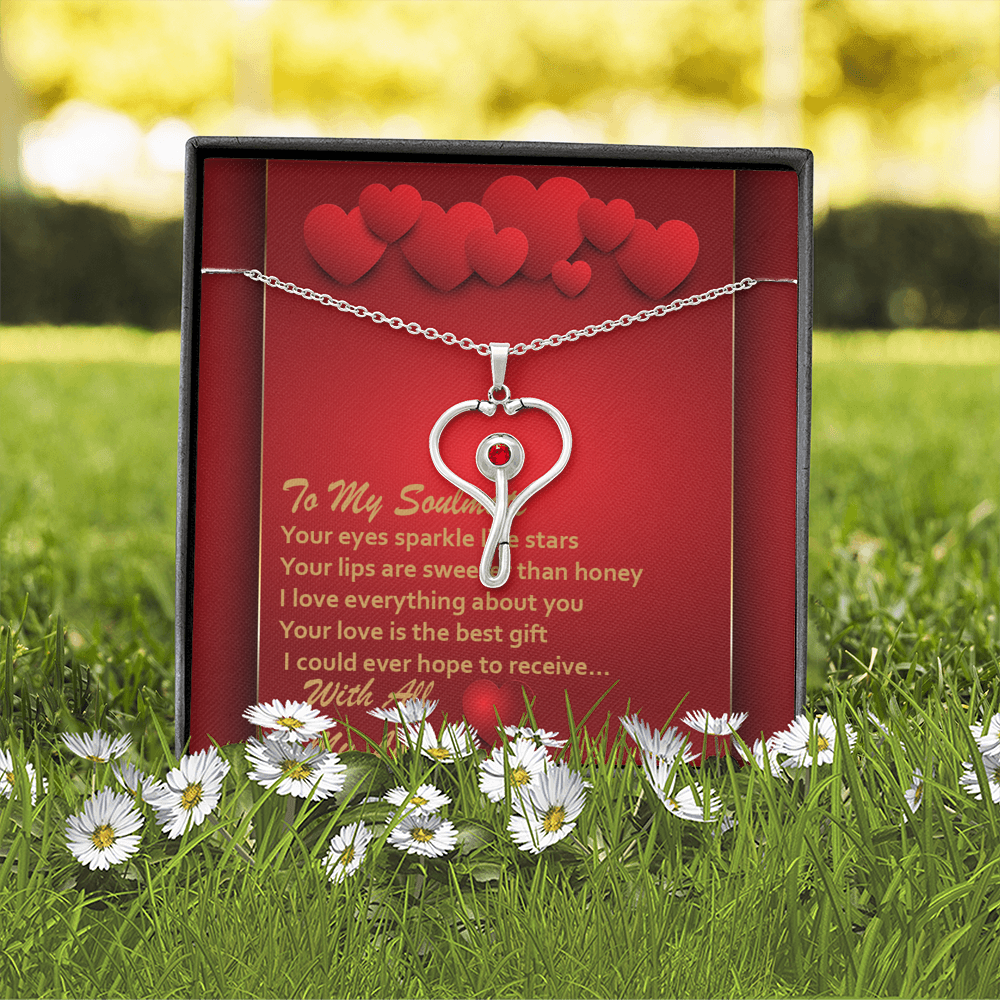 Stethoscope Necklace - Red Hearts - Soulmate