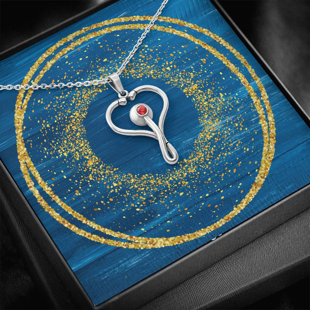 Stethoscope Necklace - Glitter Blue
