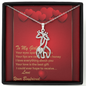Graceful Love Giraffe Necklace - Red Hearts - Girlfriend