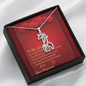 Graceful Love Giraffe Necklace - Red Hearts - Girlfriend