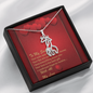 Graceful Love Giraffe Necklace - Red Hearts - Soulmate