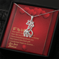 Graceful Love Giraffe Necklace - Red Hearts - Wife