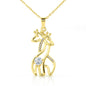 Graceful Love Giraffe Necklace - Red Ribbons - Wife