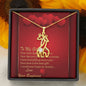 Graceful Love Giraffe Necklace - Red Hearts - Girlfriend