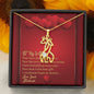 Graceful Love Giraffe Necklace - Red Hearts - Wife