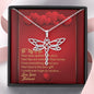 Dragonfly Dreams Necklace - Red Hearts - Wife