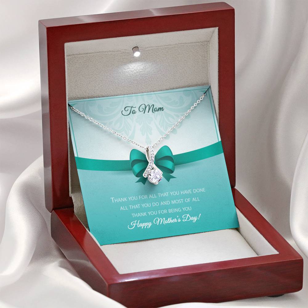 Alluring Beauty Necklace - Aqua Bow - Mom