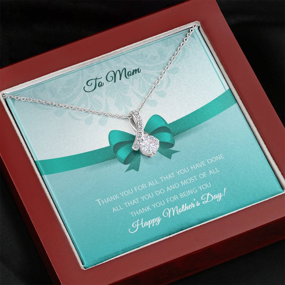 Alluring Beauty Necklace - Aqua Bow - Mom