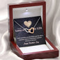 Interlocking Hearts Necklace - Moon and Stars - Valentine