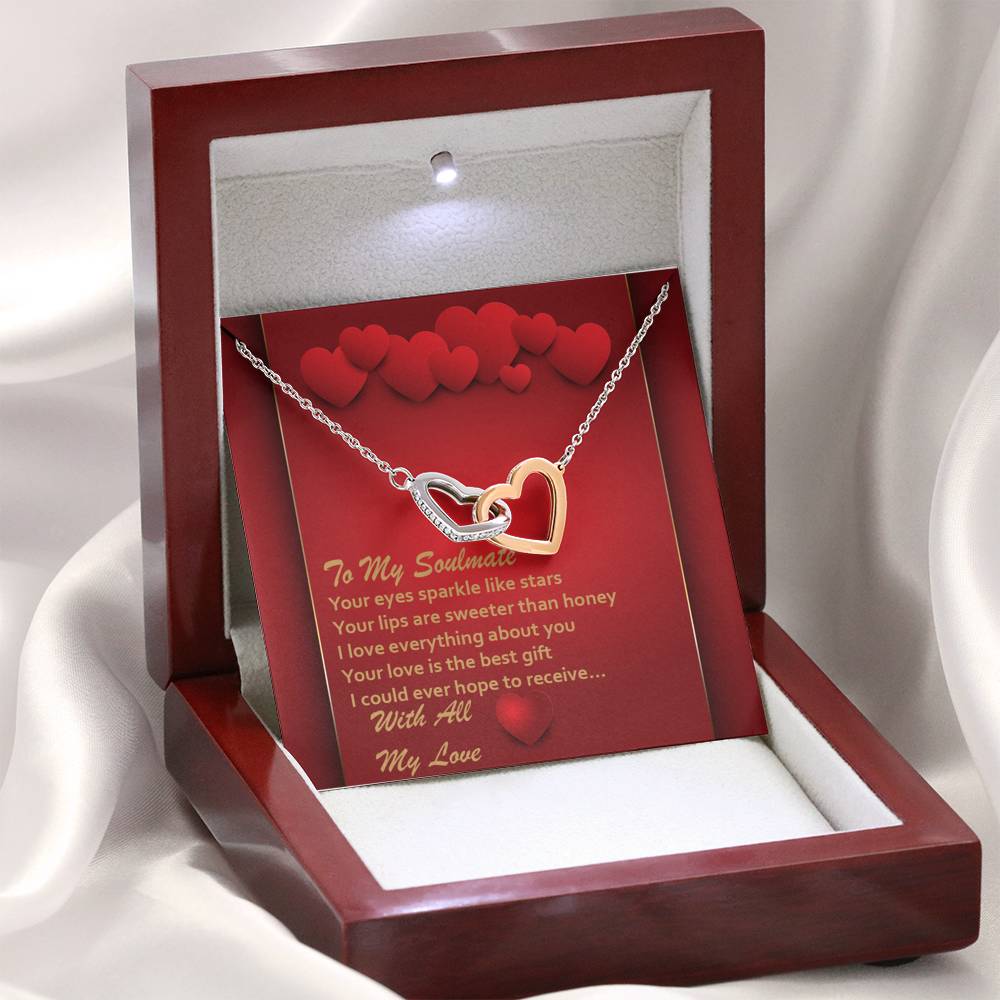 Interlocking Hearts Necklace - Red Hearts - Soulmate
