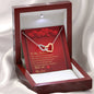 Interlocking Hearts Necklace - Red Hearts - Soulmate