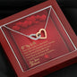 Interlocking Hearts Necklace - Red Hearts - Wife