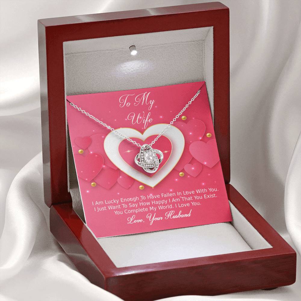 Love Knot Necklace - Pink Delight - Wife