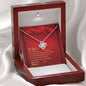 Love Knot Necklace - Red Hearts - Wife