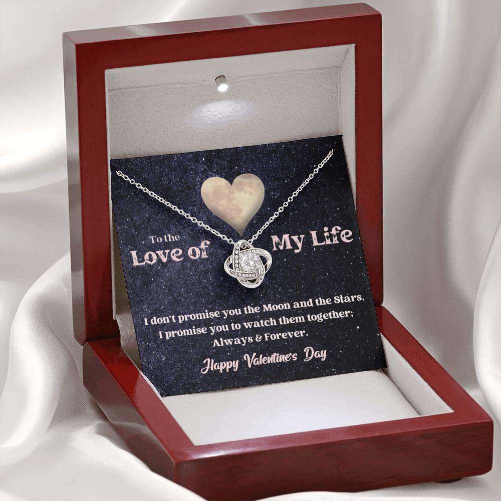 Love Knot Necklace - Moon and Stars - Valentine