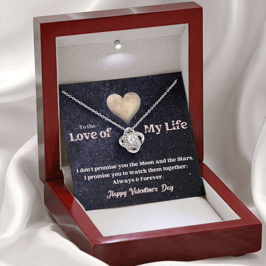 Love Knot Necklace - Moon and Stars - Valentine