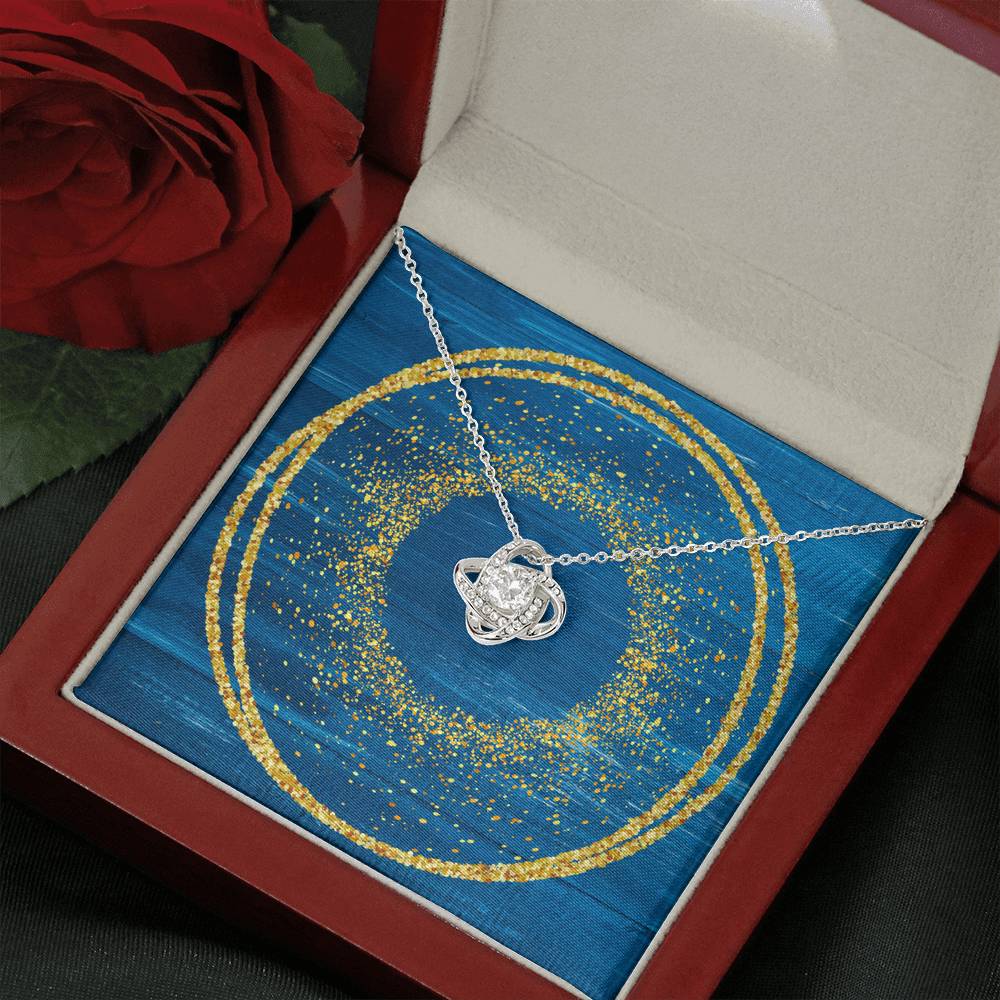 Love Knot Necklace - Glitter Blue