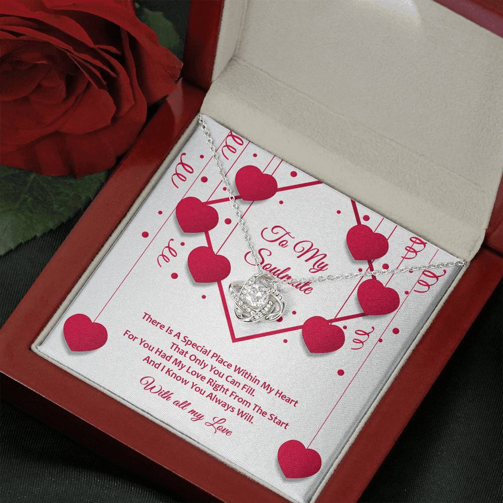 Love Knot Necklace - Red Ribbons - Soulmate