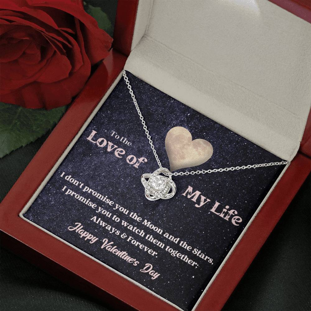 Love Knot Necklace - Moon and Stars - Valentine