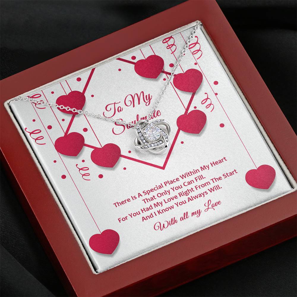 Love Knot Necklace - Red Ribbons - Soulmate