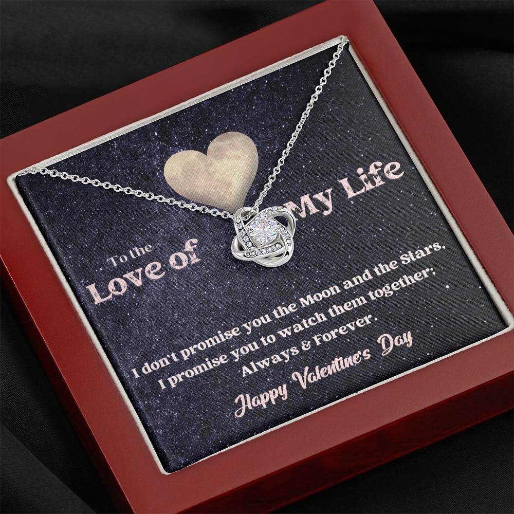 Love Knot Necklace - Moon and Stars - Valentine