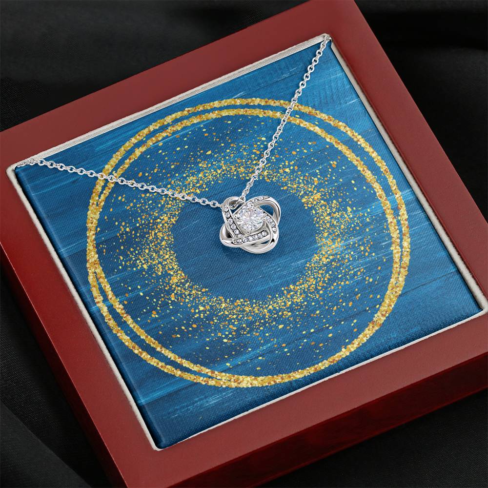 Love Knot Necklace - Glitter Blue