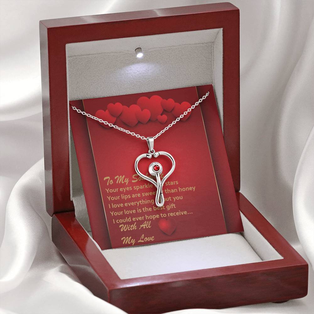 Stethoscope Necklace - Red Hearts - Soulmate