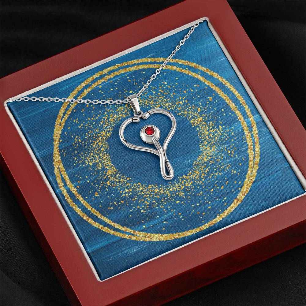 Stethoscope Necklace - Glitter Blue