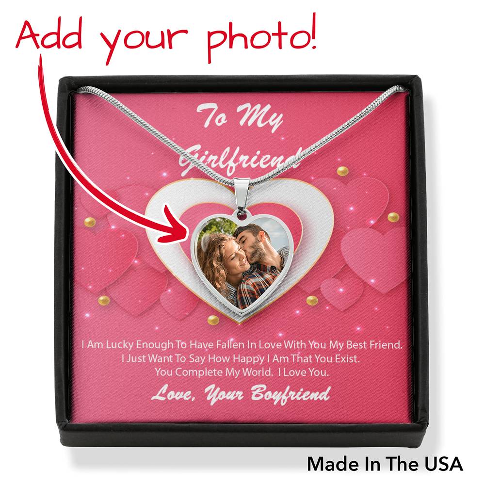 Photo Memory Heart Necklace - Pink Delight - Girlfriend