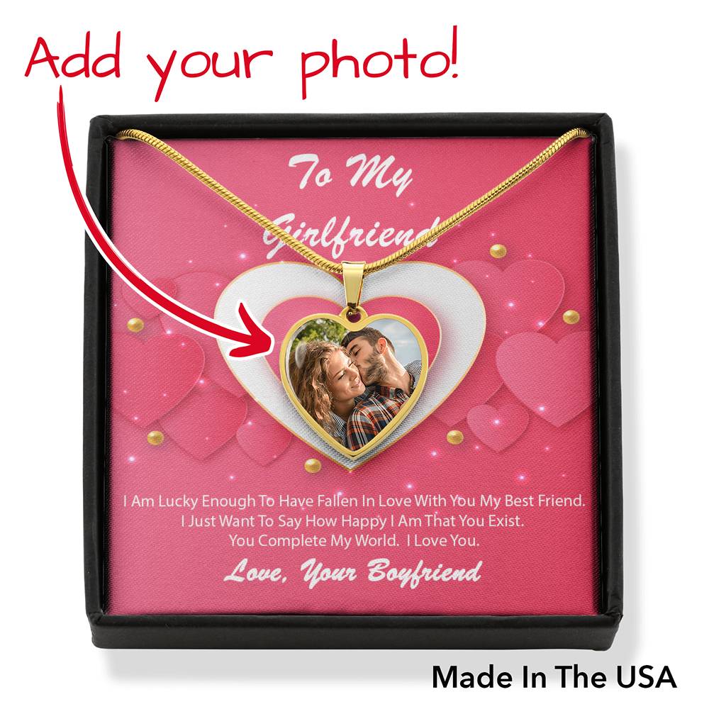 Photo Memory Heart Necklace - Pink Delight - Girlfriend